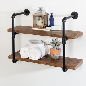 Porte-bouteilles de vin en métal doré en forme de cube mural et étagère flottante en bois massif en <span class=keywords><strong>pin</strong></span> blanc - Product Image 6