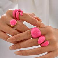 Bague dôme massive en acier inoxydable 316L et or 18 carats avec émail pour femme, style coloré et vibrant, bague chevalière enveloppante, bijoux étanches