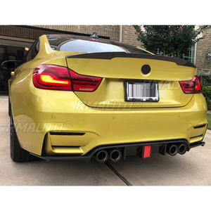 <b>Car</b> Rear Bumper <b>Diffuser</b> Lip With Lamp LightFor BMW F80 M3 F82 M4 2015-2020 Spoiler Protector Splitter Carbon Fiber Style - Product Image 3