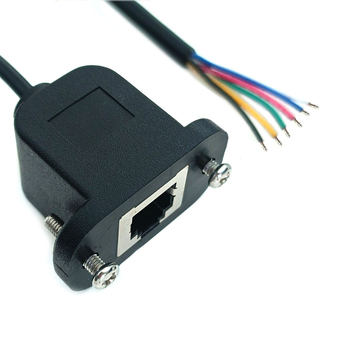 RJ12 negro a extremo de cable