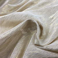 Tissu Lurex Crème pour la Décoration Intérieure, Tissu Acétate Métallique en Gros