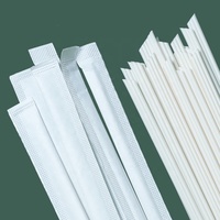Pailles à boba compostables PHA à trois trous, emballées individuellement, jetables, écologiques, à base de plantes, pour boissons et fêtes