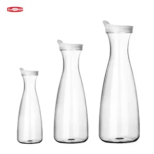 Jarra de plástico transparente de polipropileno para cerveza, té, jarra de vidrio con tapa, jarra de zumo, leche, jarra de agua