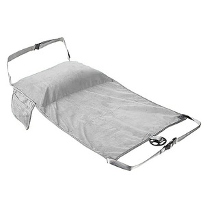 Extensor de Asiento de Avión para Niños, Reposapiés, Cuna de Viaje para Niños Pequeños con Almohada Inflable, Hamaca para Bebés, Gris y Azul, Terciopelo Cristal - Product Image 5