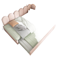 Modernes Holz-Doppelbett/Queensize-Bett mit Stauraum und Regalen, Platzsparendes Umweltfreundliches Rosa Schlafzimmer-Apartment-Bett
