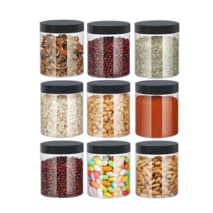 Botol PET Mulut Lebar Transparan 16oz 32oz 500ml 1000ml untuk Penyimpanan Makanan dengan Tutup Hitam - Product Image 2