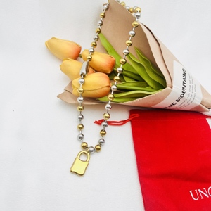 Collar con Colgante <span class=keywords><strong>de</strong></span> Cuentas Coloridas con Cierre <span class=keywords><strong>de</strong></span> Corazón AB Ask Catalog, Acero Inoxidable, Unisex, Chapado en Oro <span class=keywords><strong>uno</strong></span> <span class=keywords><strong>De</strong></span> <span class=keywords><strong>50</strong></span>, Joyería al por Mayor - Product Image 2
