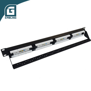 Gcabling 1U 19 pouces Matériau SPCC CE Panneau de brassage réseau LAN 24 ports <span class=keywords><strong>RJ45</strong></span> Keystone avec éclairage LED 1U pour centre de données - Product Image 1