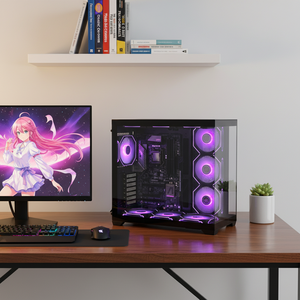 Boîtiers et tours d'ordinateur de jeu Pcooling, best-sellers, personnalisables, modernes, pour <span class=keywords><strong>PC</strong></span> de bureau <span class=keywords><strong>gamer</strong></span>, ATX, Mini ITX - Product Image 4