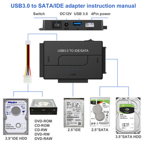 Adaptador USB 3.0 a IDE SATA para convertir unidades externas HDD de 2.5 y 3.5 pulgadas - Product Image 5