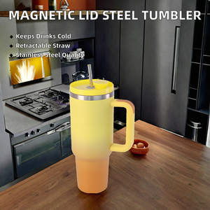 Gobelet/Mug isotherme moderne en acier inoxydable de qualité supérieure avec couvercle magnétique breveté Ov* et paille rétractable automatique - Cadeaux promotionnels - Product Image 2