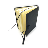 Cuaderno de cuero Pu de lino para costura, cuaderno de notas con logotipo personalizado A5, diario marrón con lunares en blanco