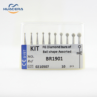 Huacera BR1901 Diamond Bur Kit de clinique dentaire pièce à main haute vitesse pour céramique Composite polissage réparation carbure pointe routeur