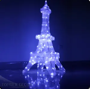 Toprex Custom Wholesale Acrylic Led Paris Eiffel Tower Lamp Light Model For Outdoor Decoration