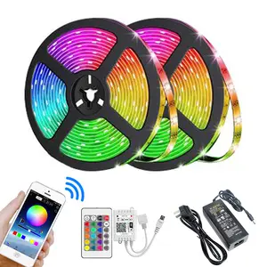 Led 스트립 APP 또는 와이파이 12v 원격 제어 Luces 5050 RGB 스마트 스트립 라이트/led 라이트 스트립/거실 용 Led 스트립 라이트