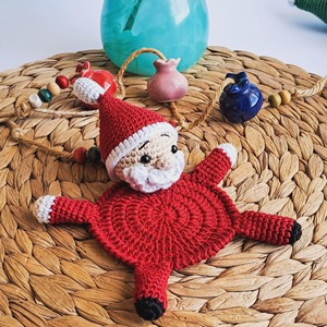 Sous-verre décoratif de Noël tissé à la main, motif dessin animé, accessoires de bureau pour les fêtes, tapis isolant thermique pour tasses, vente directe usine transfrontalière - Product Image 3