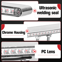 Barres lumineuses LED pour camions et remorques, 12 pouces, 40 LED, lentille transparente, rouge + ambre, double face, avec double goujon, étanches, IP65