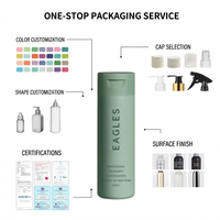 Bouteille souple personnalisée en HDPE de 200 ml et 250 ml avec bouchon à clapet pour savon liquide, shampoing, lotion corporelle, emballage cosmétique OEM
