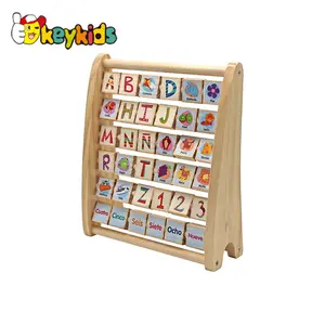 Personalizza l'apprendimento educativo abaco alfabeto in legno per bambini W12A053