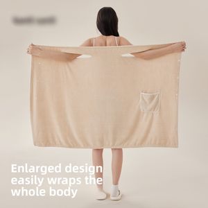 New Wearable Bath Towel Bathrobe Wearable Shower Skirt Bathhouse Women Can <b>Wrap</b> Bath Towel Coral Fleece Bath Towel - Product Image 3