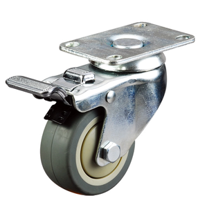 Indústria de médio 100 milímetros rodízio giratório <span class=keywords><strong>PU</strong></span> rodízio com freio 90 Kg capacidade de carga - Product Image 3