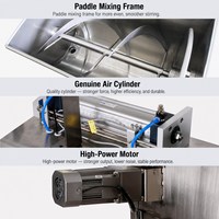 Machine de remplissage pneumatique à piston en acier inoxydable pour crèmes et pâtes, avec trémie mélangeuse pour pâtes épaisses de gingembre et d'ail