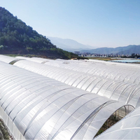 Serre agricole professionnelle à double arche, protégée contre les UV, avec système de refroidissement