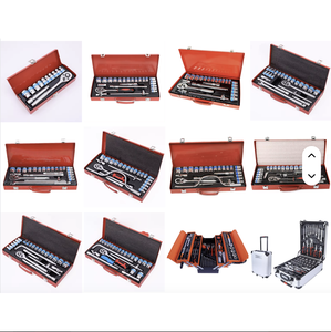 187PCS Wholesale Home <b>DIY</b> & Garage Mechanical <b>Tool</b> Kit Set Socket Wrenches Sets in Trolley Wheeled SCK-499 Stainless - Product Image 3
