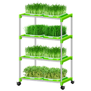 Plant Germination Trays 4 Layers Move Sprout Trays Plastic Seedlings Grower Shelves For Outdoor Garden