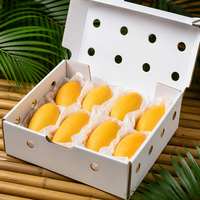 Witte mango verpakkingsdoos met ventilatiegaten, papieren vulling, aangepast logo, fruitverzenddoos voor mango-exporteurs, groothandel