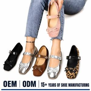 <span class=keywords><strong>Chaussures</strong></span> plates décontractées d'extérieur populaires 2026 pour femmes, en PU couleur unie, antidérapantes, respirantes, style ballerine rétro, pour l'été - Product Image 1