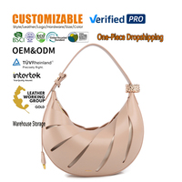 Sac bandoulière tendance pour femme, style croissant, design de créateur, fermeture éclair, imperméable, grande capacité, logo personnalisé