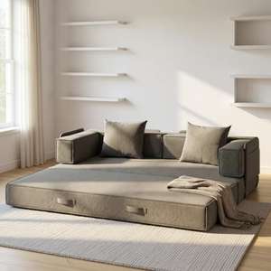 Canapé-lit convertible avec tissu chenille, canapé-lit escamotable pour salon, appartement, aucun assemblage requis - Product Image 1