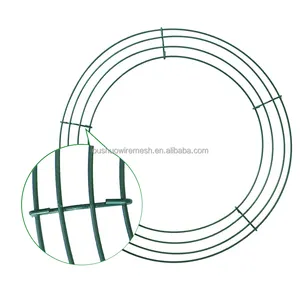 Wreath Making Supplies Large Size Green Iron Wire Wreath Ring Christmas Hanging Wreath Wire Garland For Home Decoration