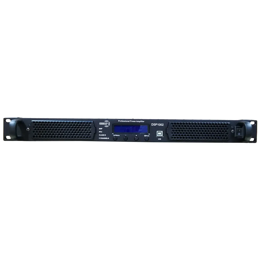 مضخم صوت احترافي DSP1002 من الفئة d بقناة تحويل مضخم صوت مع DSP