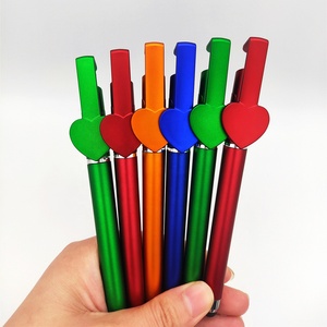 Diseñador LOVE especial en forma de corazón <span class=keywords><strong>clip</strong></span> gel tinta signature phone stand pen con touch - Product Image 2