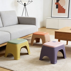 كرسي بلاستيكي طويل وسميك حديث مضاد للانزلاق، مناسب للمنزل وغرفة المعيشة والمطبخ والحمام وصالة الألعاب الرياضية، مع مسند للقدمين - Product Image 2