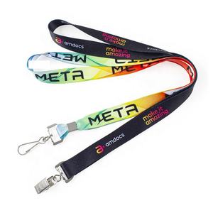 Cordon avec logo personnalisé imprimé par sublimation par transfert de chaleur avec bobine d'insigne - Product Image 2