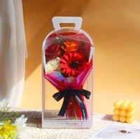 Buket Bunga Awet untuk Hadiah Hari Valentine 2025 dengan Sumber Cahaya LED, Tas PVC 10*13*29CM, untuk Perayaan Hari Ibu dan Ulang Tahun
