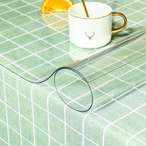 Custom Wipeable Rectangular Clear Vinyl Table Cloth Heavy Duty Plastic Table Covers Tablecloth