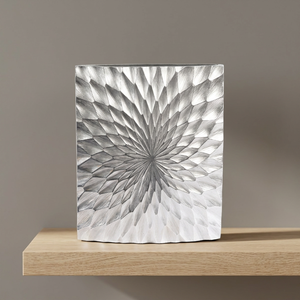 <b>Square</b> Starburst Silver Aluminum <b>Vase</b> - Product Image 4