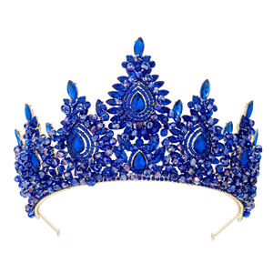 تاج أميرة زفاف رومانسي جديد ملون من حجر الراين كريستال للزفاف تاج مصنوع يدويًا من الخرز تاج - Product Image 4