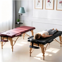 Table de massage, lit de beauté SPA portable réglable en hauteur avec repose-tête et accoudoirs pour salon et tatouage
