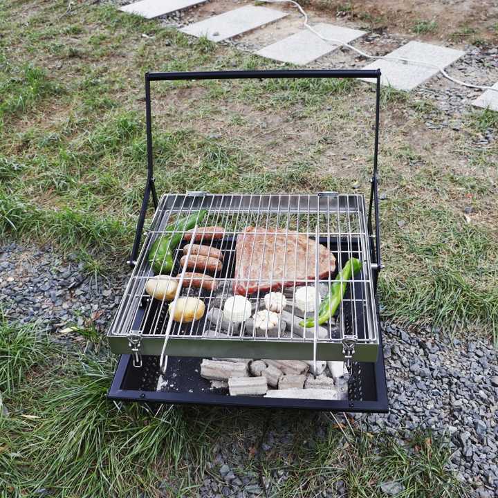Built-in Flip BBQ Grill for Outdoor Use - Charcoal Stainless Steel ...