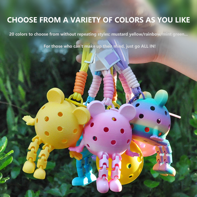 Colorful Pickleball Keychain Accessory for Outdoor Sports for Coaches Players Kids' Events Practice Training