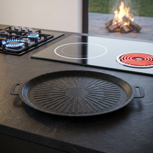 Tragbare <span class=keywords><strong>Outdoor</strong></span>-Camping-Grillplatte Antihaft-Grillpfanne Robuste Runde Grillplatte mit Doppelgriffen für Zuhause & Reisen - Product Image 1