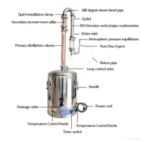 Petite machine à hydrolat d'huile essentielle pour usage domestique, en acier inoxydable, qualité alimentaire, appareil de distillation et de purification pour la fabrication de liqueurs