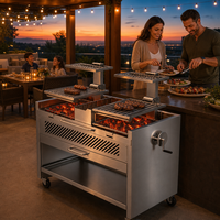 Barbecue moderne en acier inoxydable pour les fêtes dans la cour, le camping et les pique-niques