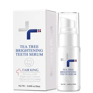 Creme dental para árvore de chá, sérum de limpeza de higiene oral para clareamento dental, remove a placa bacteriana de manchas