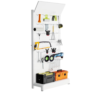 Modern for Powder Coated Metal Pegboard Display <b>Stand</b> Rack with Easy Assembly for Indoor Use - Product Image 1